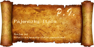 Pajenszky Itala névjegykártya